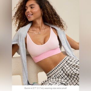 BNWT Super Chill Seamless Longline Scoop Bralette in Strawberry